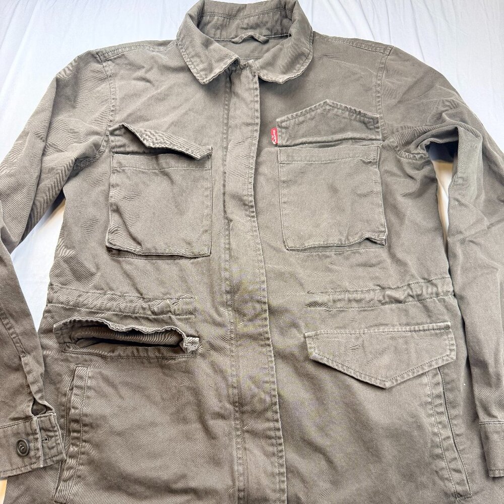 Levi Strauss Womens Military Oversized Cargo Utility Jacket